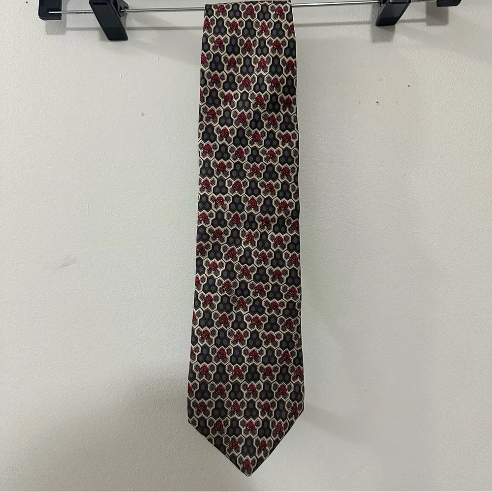 Christian Dior Monsieur Men’s Honeycomb Pattern Silk Tie Made‎ In USA